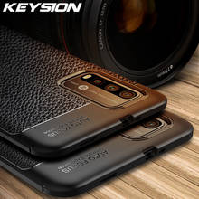 Keysion caso à prova de choque para xiaomi poco m3 m2 f2 pro textura de couro luxo macio silicone telefone volta capa para poco c3 x3 nfc 2024 - compre barato