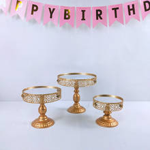 Espejo de estilo dorado redondo, soporte de Metal para pastel, plato para casa, boda, fiesta de cumpleaños, soporte para pastel, herramienta 2024 - compra barato