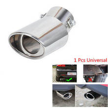 1 Pc Car Universal Round Silver Chrome Exhaust Tail Muffler Pipe Stainless Steel Chrome Exhaust Tail Muffler Tip Pipe Hot Sale 2024 - buy cheap