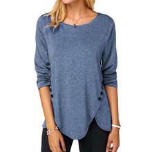 Women T Shirts Autumn Long Sleeve Round Neck Large Size T-shirt Irregular Hem T-Shirt Casual Plus Size Tops Female Plus Size 5XL 2024 - buy cheap