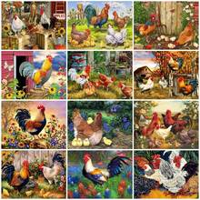 AZQSD 5D Diamond Painting Chicken Full Square Diamond Embroidery Animals Cross Stitch Kit Mosaic Rhinestone Art Home Decor 2024 - buy cheap