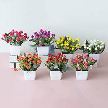 NEW Artificial Flower Bonsai Plastic Small Tree Pot Home Table Garden Decor Prop  искусственные растения цветы в горшках декор 2024 - buy cheap