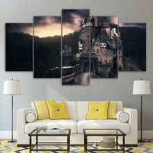 Abstract Canvas Art Poster Style Wall Building For Home Living Room 5 Panel German Castle Cuadros Modern Decoration Painting 2024 - buy cheap