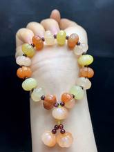 Brazalete de Jade multicolor natural, brazalete con amuleto de calabaza, Gema de Talismán multicolor 2024 - compra barato