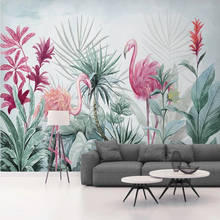 milofi custom large wallpaper mural 3D tropical plant flamingo background wallpaper mural 2024 - buy cheap