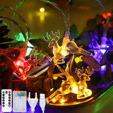 Guirnalda de luces Led para decoración al aire libre, cadena de luces de Elk, ciervo, Hada, jardín, Navidad, boda, vacaciones, fiesta, Festival 2024 - compra barato