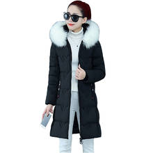 2020 fashion inverno parka mulheres alta qualidade casaco de algodão quente gola de pele com capuz grosso jaqueta de algodão slim roupa de exterior kw76 2024 - compre barato