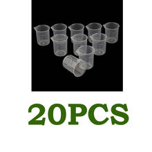 Vaso medidor de plástico de grado alimenticio, contenedor de jarra de vaso de vidrio para laboratorio de cocina, medición de aceite de alimentos líquidos, 50ml, 20 Uds. 2024 - compra barato
