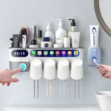 Инвертированный держатель зубной щетки, автоматическая выжималка для зубной пасты, полки для домашнего хранения, настенные аксессуары для ванной комнаты, наборы для домашнего использования 2024 - купить недорого