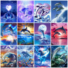 Square/Round Diamond Embroidery Dolphin Cross Stitch 5d Diamond Painting Kits Mosaic Animals Sale Rhinestones Art Handwork Gift 2024 - buy cheap