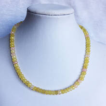 Женское Ожерелье 4*6 мм, винтажное классическое желтое ожерелье из натурального камня, благородная цепь из бисера 2024 - купить недорого