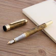 Jinhao-Bolígrafo de regalo, pluma estilográfica CON ADORNO dorado de metal, línea negra, 250 2024 - compra barato