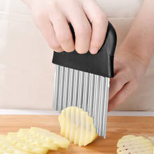Non-slip Stainless Steel Vegetable Fruit Wavy Cutter Slicer Potato Corrugated Slices Cutting Chopped Knife Kitchen Gadget Cutter 2024 - buy cheap
