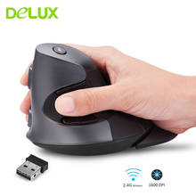 Delux M618 Ergonomic Vertical Wireless Mouse Six Buttons 1600DPI USB Optical With Removable Palm Rest For Computer Laptop 2024 - buy cheap