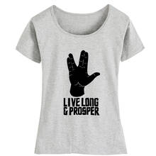 Camiseta de manga corta de Spock Hand gesture Live Long And Prosper Sheldon Bazinga para mujer y niña, ropa de pareja de verano ZIIART 2024 - compra barato