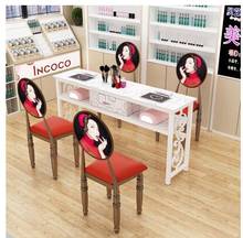 Net Red Nail Table Chair Set Special Deals Economical Nail Table Single Double Chair Simple Decoration 2024 - buy cheap
