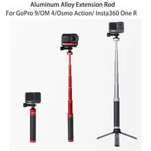 Портативная селфи-палка Sunnylife из алюминиевого сплава для GoPro Hero 9 OM 4 Osmo Pocket 2 Insta360 One R аксессуары для экшн-камеры 2024 - купить недорого