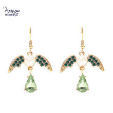 Dvacaman Green Waterdrop Crystal Drop Earrings Women Wings Statement Earrings Wholesale Jewelry Drop Shipping Female Bijoux Gift 2024 - buy cheap