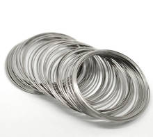 DoreenBeads Steel Wire Memory Beading Bracelets Components Round silver color 6cm-6.5cm Dia, 25 Loops Hot new 2024 - buy cheap
