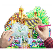 Pintura de diamantes 3D DIY para jardín, mosaico bordado con diamantes, regalo de cumpleaños para niños, arte artesanal, decoración 2024 - compra barato