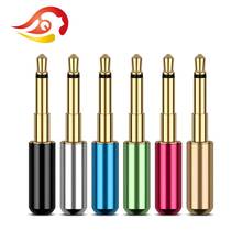 Qyfang plugue de fone de ouvido, plugue de fone de ouvido banhado a ouro, conector de entrada de áudio, conector de liga metálica, adaptador para fone de ouvido hifi mm400, 3.5mm 2024 - compre barato