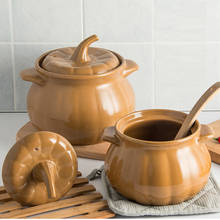 Ceramic Pumpkin Soup Pot Casserole Creative Soup Stew Pot High Temperature Fire Flame Health Pot Kitchen Cookware mx12171653 2024 - buy cheap