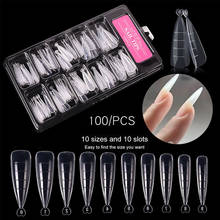 100Pcs False Nails Mold Clear Full Cover Poly Nail Tips Scale Tools With Clip UV Gel Acrylic Quickly Extended False Nails 2024 - buy cheap