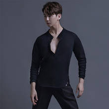 New Latin Dance Shirts Men Rumba Cha Cha Samba Tango Dancing Wear Breathable T-Shirt Linen Long Sleeve Exercise Clothes DN6251 2024 - buy cheap