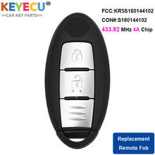 KEYECU Smart Remote Control Car Key for Nissan Qashqai 12/2013- 2017, Fob 2 Button - 433.92MHz - 7953XTT 4A Chip - S180144102 2024 - buy cheap