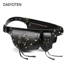 Daeyoten bolsa de cintura vintage steampunk, rebite gótico, bolsa de peito feminina, punk, bolsos táticos, bolso para celular, redu0336 2024 - compre barato