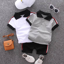 Baby Set Boy Clothing 2021 Summer Casual Cotton Kids Turn-down Top + Black Shorts Toddler Short Sleeve Golf Sports Outfits 2024 - buy cheap