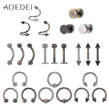 Aoedej 3 pçs/lote 16g aço cirúrgico nariz anéis labret anel lábio piercing orelha cartilagem lábio brincos piercing ombligo orelha piercing 2024 - compre barato