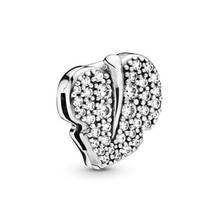 Pingente de folha brilhante de prata 925, amuleto de folha brilhante, miçangas finas, pandora original, reflexões, pulseira, joia 2024 - compre barato