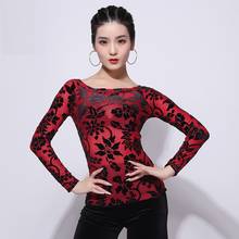 H2646 Women Latin Dance Practice Top Clothing Female New Style Spring Long Sleeve Dance Clothes Professional Performance Wear 2024 - buy cheap