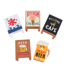 1pc Vintage Miniature Shop Decorative Notice Board 1:12 Dollhouse Furniture Toys for Cafe Beer Dessert House Advertising Signs 2024 - buy cheap