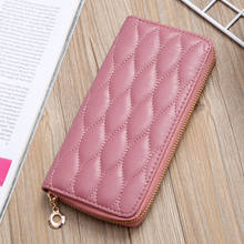 Women Wallets Lingge Zipper Female High Quality Long Solid Color Coin Purses Ladies Pu Leather Card Holder Clutch Money Clip 2024 - buy cheap