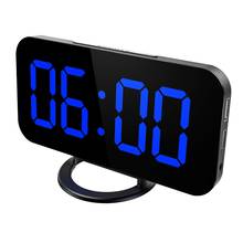 ORIA-reloj despertador Digital con pantalla grande, dispositivo despertador LED con espejo, doble puerto de carga USB, 3 niveles de brillo ajustable 2024 - compra barato