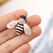 Fashion cute rhinestone enamel little bee brooch winter insect brooch ladies jewelry accessories 2 colors 2024 - buy cheap