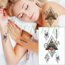 Водостойкая временная татуировка наклейка трангель цветок птица дерево планета рука тату стикер s флэш-тату поддельные татуировки для девушек женщин 2024 - купить недорого