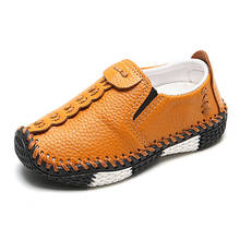 Calçado infantil de couro, novo sapato para meninos e meninas, versão coreana do deslizamento, para estudantes, tênis de corrida da da moda para bebês 2024 - compre barato