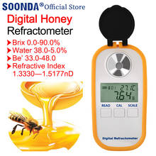 Mel refratômetro mel qualidade tester medidor de concentração 0-90% brix suger medidor mel bebaubaume grau tester medidor de água 2024 - compre barato