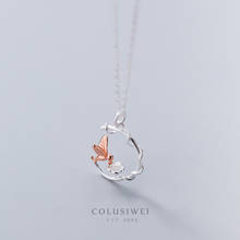 Colusiwei Silver 925 Jewelry Bird And Flower Pendant Chain Necklace for Women Genuine 925 Sterrling Silver Fine Fashion Jewelry 2024 - buy cheap