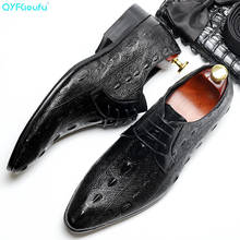 Мужские классические туфли QYFCIOUFU 2019, Формальные туфли из натуральной кожи, брендовые Роскошные деловые офисные мужские туфли-оксфорды на плоской подошве с крокодиловым узором 2024 - купить недорого