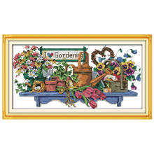 I love gardening counted printed on the canvas 11CT 14CT DIY kit Chinese Cross Stitch embroidery needlework Set home decor 2024 - buy cheap