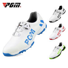 PGM обувь для гольфа мужские кожаные водонепроницаемые кроссовки Нескользящие шипы для ногтей дышащая обувь для гольфа удобные тренировочные кроссовки 2024 - купить недорого