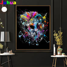 Colorful Scary Skulls diy Diamond painting Mosaic Wall Art full drill diamond Embroidery wall decor drop shipping 2024 - buy cheap