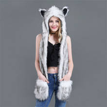 Cute Women Girl Faux Fur Cap Animal Ears Plush Bomber Hats Fleece Winter Warm Hooded Cap Earmuff Hats 2024 - buy cheap