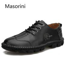 Outdoor High Quality Genuine Leather Men's Shoes Non-slip Men's Casual Shoes Walking Men Flats Lace Up Men's Moccasins 38-48 2024 - buy cheap