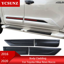 ABS side body cladding car accessories Side Molding Body Kits For Toyota Hilux Revo Rocco 2016 2017 2018 2019 2020 2024 - buy cheap