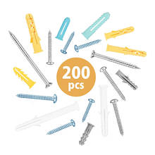 200Pcs Plastic Drywall Anchor Screws Self-Tapping Screw Set M4 M5 Stainless Steel Expansion Tube Wall Plug 2024 - buy cheap